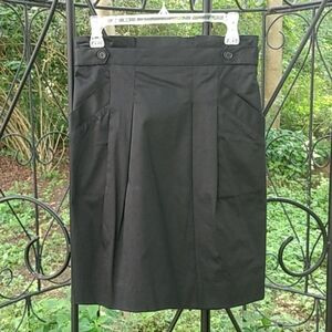 BCBGMaxAzria Skirt Womens 10 Black Shana High Waist Lined Stretch Sheen NWT